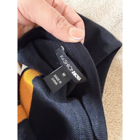 Fashion Nova Catch Me Offline Black Off Shoulder Sweater Dress M - Picture 8 of 13